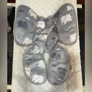 Gray Elephant Baby Insert for car seat or stroller.